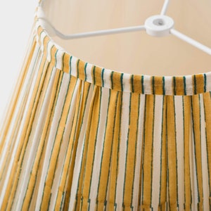 Candystripe Pleated Lamp Shade, Striped Lampshade, Yellow White Lamp Shade, Candy Stripe Lamp Shade, Pleat Lampshade, Statement Lampshade image 2