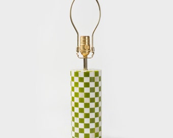 Checker Table Lamp, Table Lamp, Patterned Table Lamp, Checkered Lamp, Statement Lamp Base, Trendy Table Lamp, Checker Decor lamp