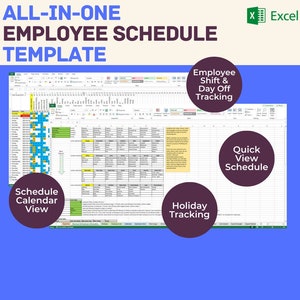 Employee Shift Scheduling, Small Business Scheduler, Employee Scheduling, Employee Planner, Scheduling Template, Timesheet, Excel Sheet