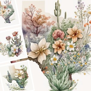 Texas State Flowers Printable Images, Digital Crafting Bundle, Paper ...