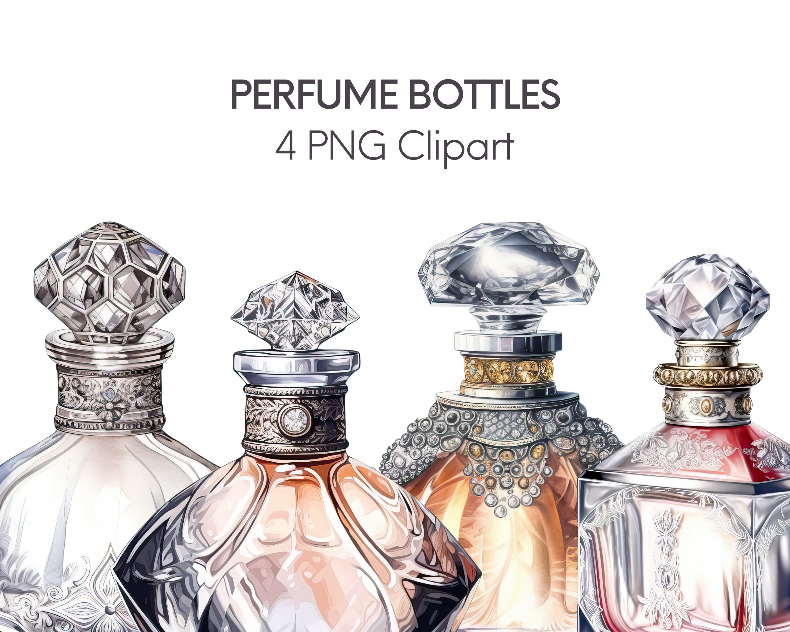 Vintage Perfume Bottles Clip Art