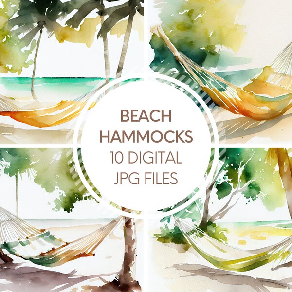 Beach Hammock Art Etsy