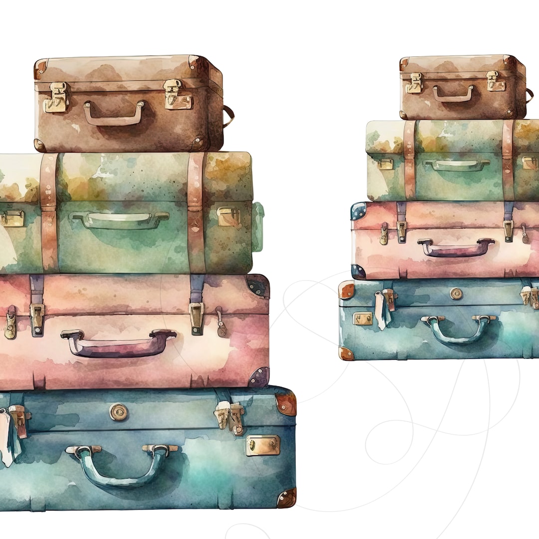 Suitcases Clipart PNG Single Clipart Element Commercial Use Etsy