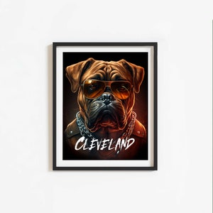Cleveland Browns Dawg Pound Wall Art Poster Modern Digital Download Office Wall Art Game Room Mancave Poster