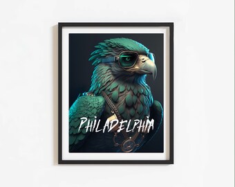 Philadelphia Eagles Wall Art Poster Modern Digital Download Office Wall Art Game Room Bedroom Poster