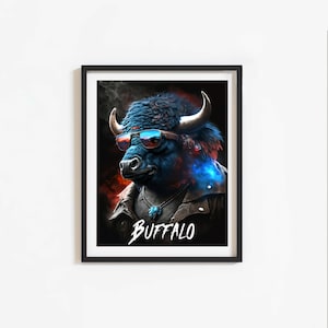 Buffalo Bills Wall Art Poster Modern Digital Download Office Wall Art Game Room Mancave Poster