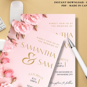 Hochzeitseinladung || Bearbeitbare Einladung || Personalisierbare Karten || Minimalistische Karte || Digitale Einladung || Personalisierte Karten