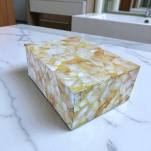 Perlmutt Inlay Box | Handgefertigte Schmuckschatulle | Dekorative Erinnerungsbox | Muschel Inlay Schmuck Organizer | Luxus-Geschenkbox