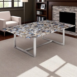 Agate Stone Dining Table Top /Rectangle Agate Stone Dining Table Top /Stone Sofa Center Table for Living Room / Agate Table Dining Furniture