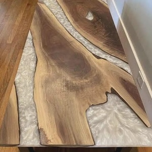 Handmade River Resin Tabletop | Live Edge Epoxy Table | Custom Wood Dining Table | Rustic Modern Furniture | Gift for Home| Luxury Table Top