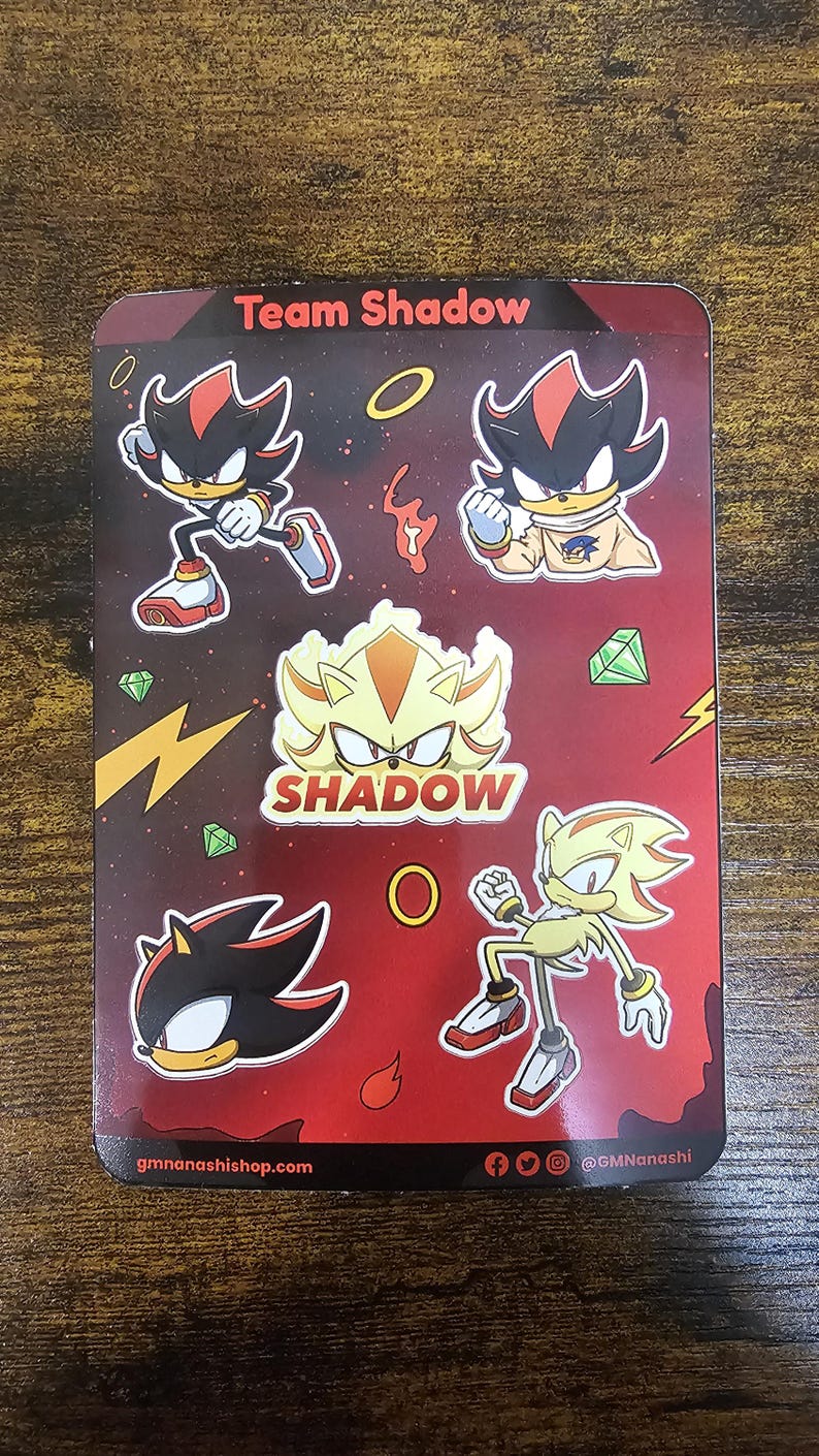 Shadow Head Sticker Shadow the Hedgehog Sticker Sheet - Etsy