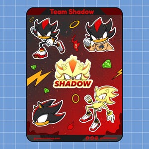 Folha de adesivos Shadow the Hedgehog