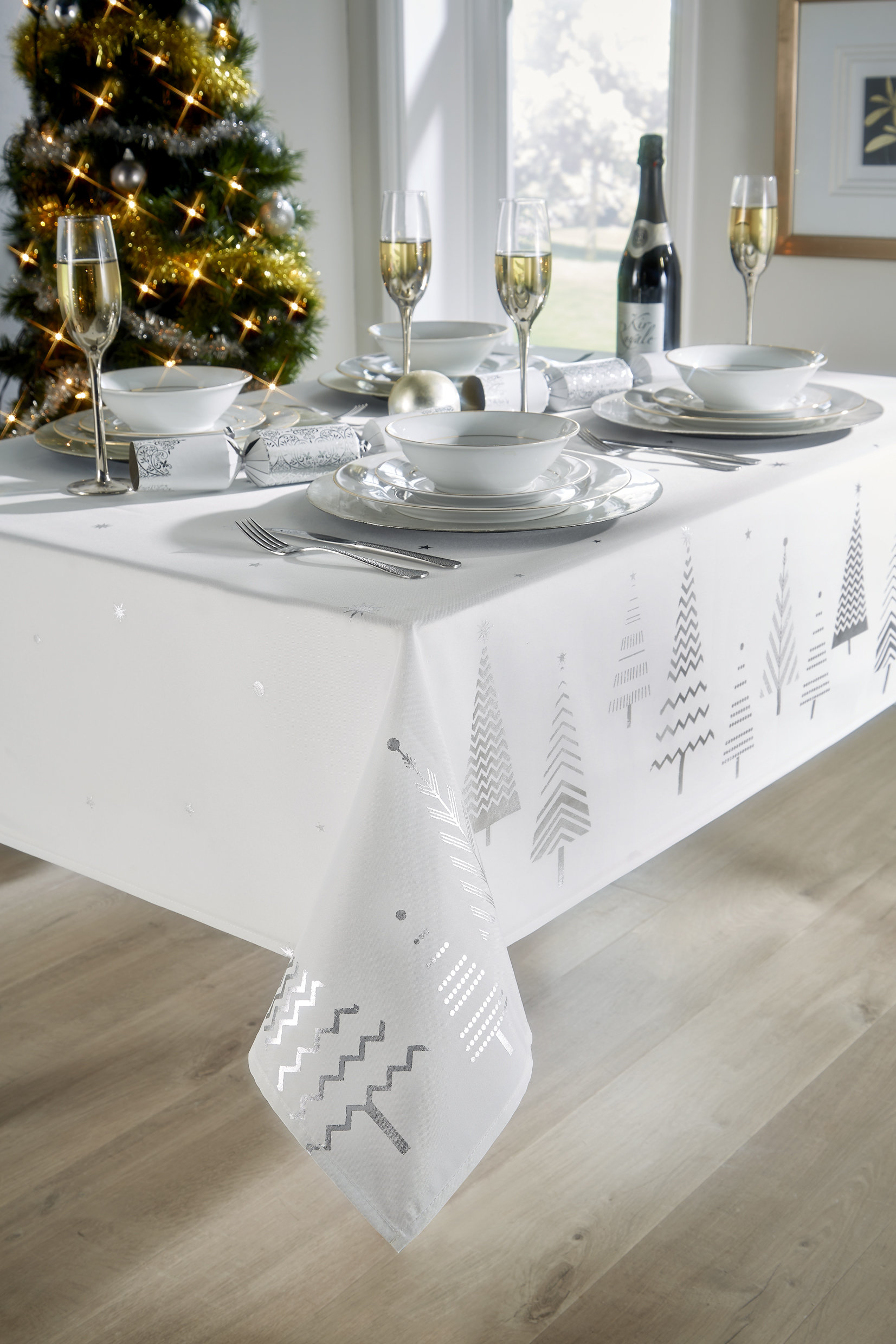 Silver tablecloth sale