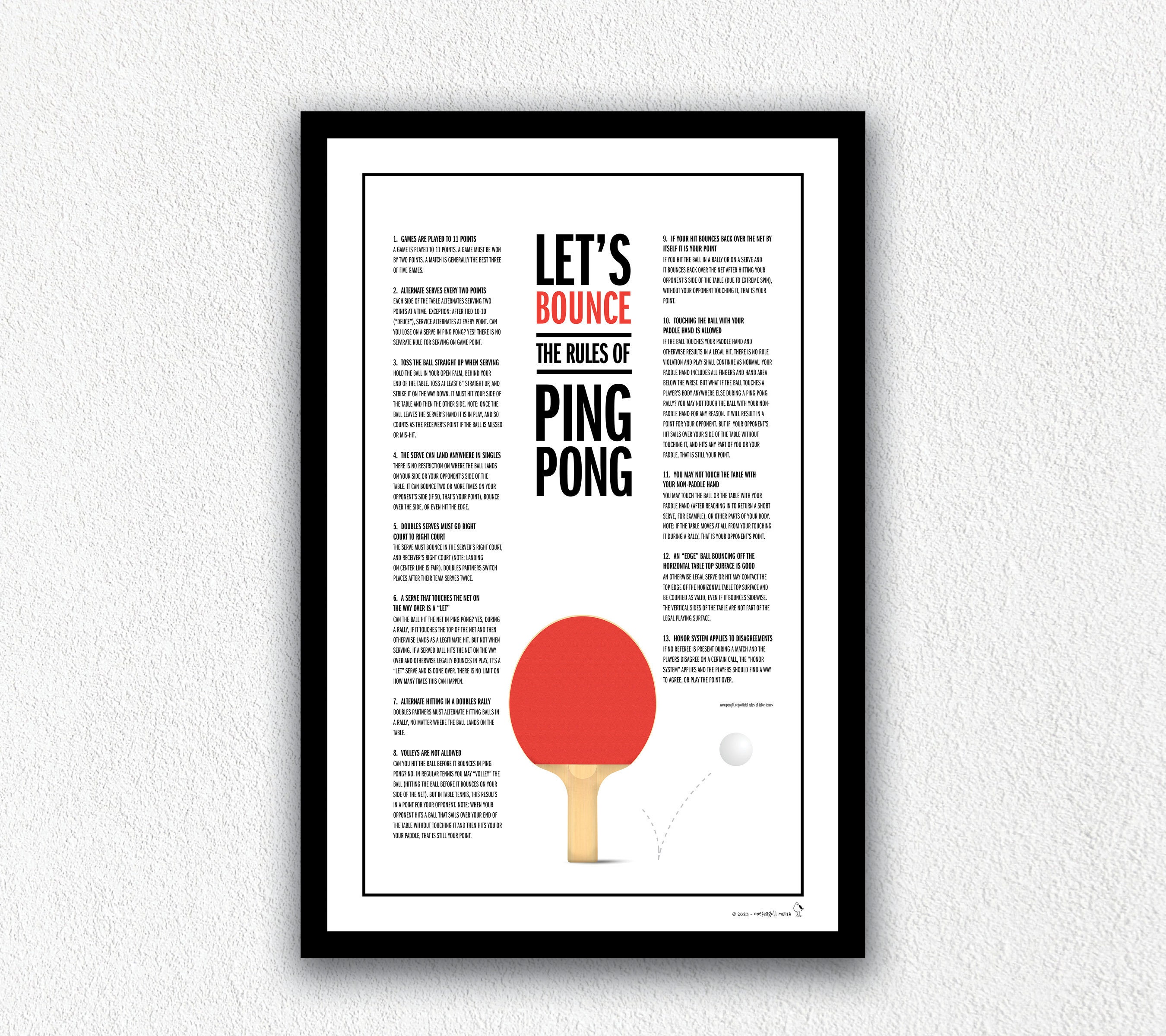 Ping Pong Game Printable Rules of Ping Pong Digital