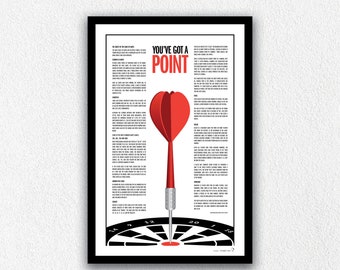 Darts Game Printable| Darts | Rules of Darts  | Game | Digital Downloadable | Game Print | Wall Art | Printable Wall Decor