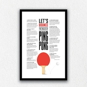 Ping Pong Spiel Printable | Spielregel von Ping Pong | Digitale herunterladbare Kunst | Spiel Druck | Wandkunst | Druckbare Wanddekoration
