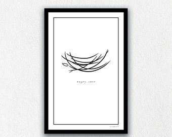 Impresión artística de Nido Vacío / Decoración minimalista para el hogar (Descarga digital)