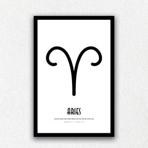 ARIES ZODIAC Wall Art | ARIES Horoscope Printable Art | Astrology Wall Art | Gift for Aries | Zodiac Art | Digital Instant Download