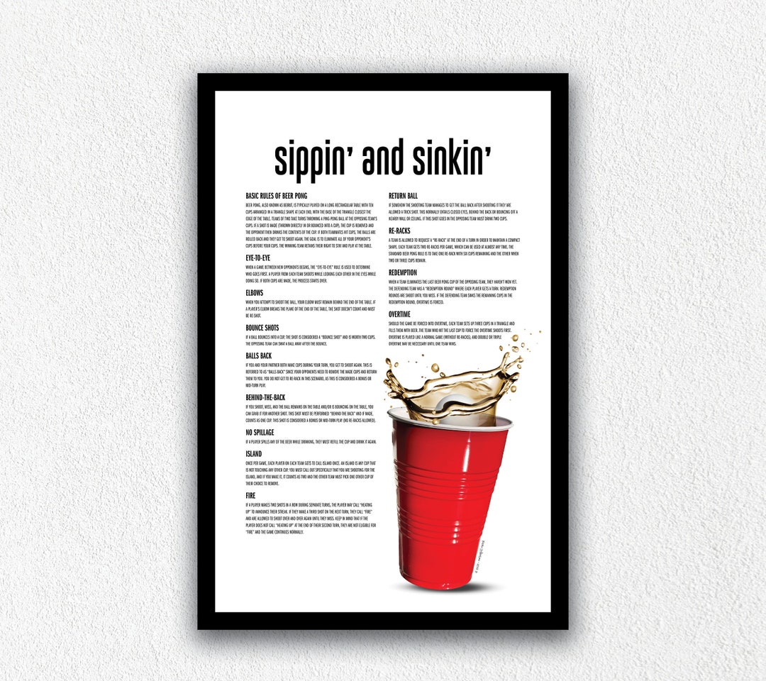 Beer Pong Game Printable Beer Pong Rules of Beer Pong Beer Beer Pong Game Printable Beer Pong Rules of Beer Pong Beer