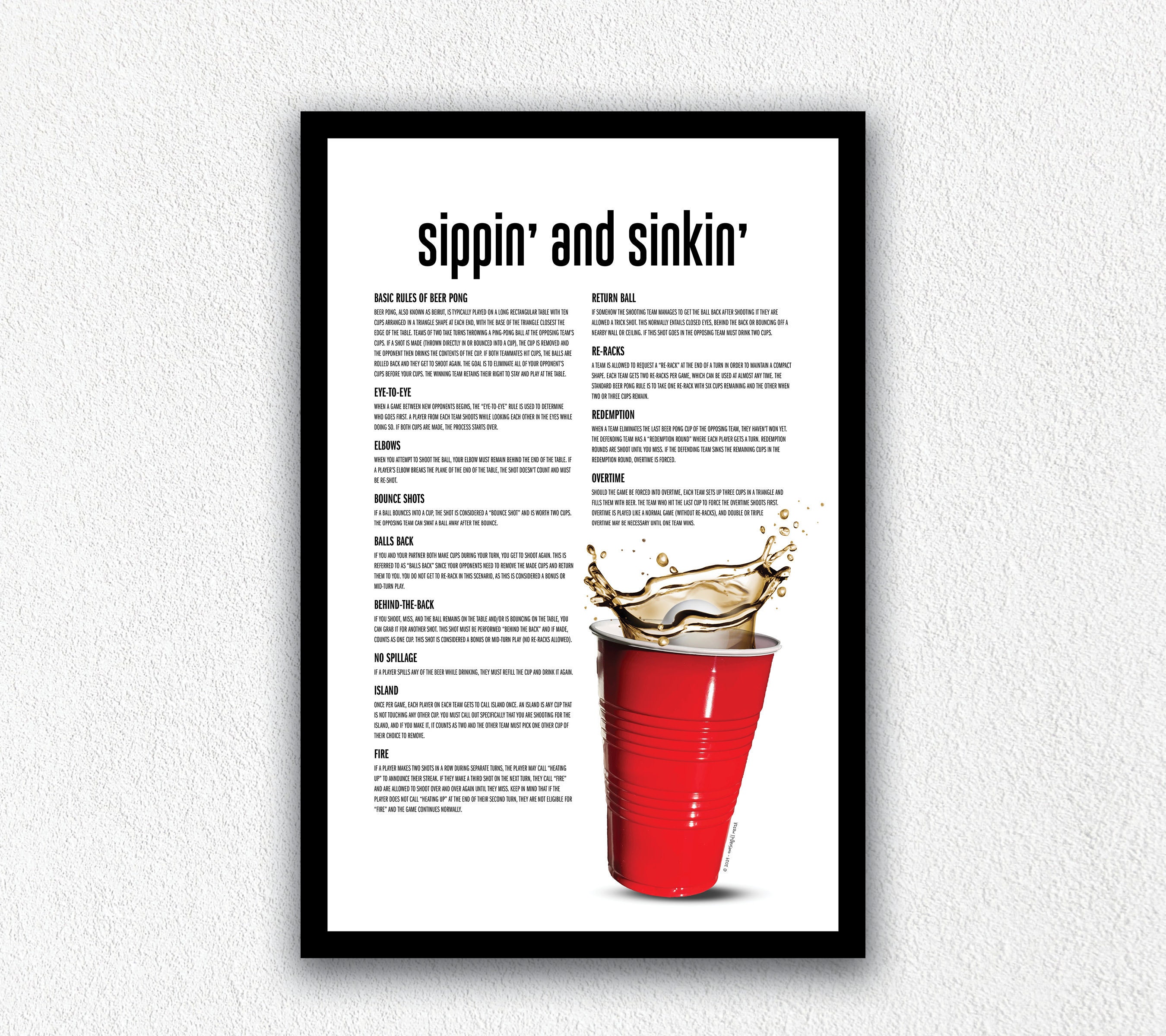 Beer Pong Game Printable Beer Pong Rules of Beer Pong Beer Digital ...