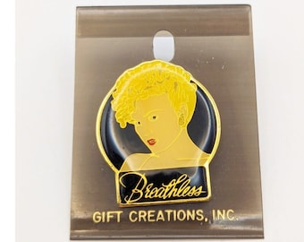 NOS Vintage 1990 Disney Breathless Dick Tracy Lapel Pin Madonna Gold Tone Gen Z Collectible Mahoney Gift for Fan Detective Mob Touchstone