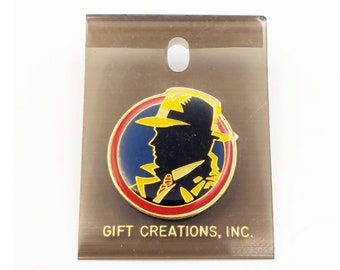 NOS Vintage 1990 Disney Dick Tracy Shadow Movie Metal Lapel Pin Gold Tone Gen Z Collectible Gift for Fan Detective Warren Beatty Touchstone
