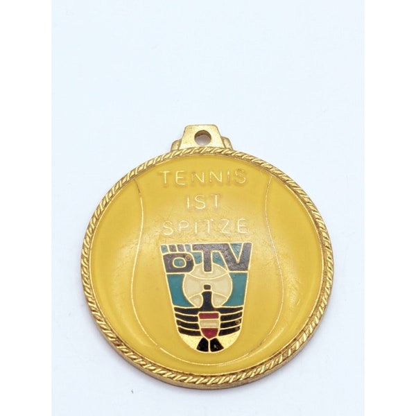 Vintage German Tennis 1st Spitze Medal Necklace Pendant oTV Osterr Tennisverband Gift for Athlete Sports Game Court Royal