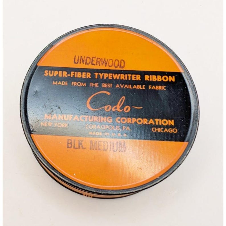 Vintage C1950 Codo Super Fiber Mid Century Modern Typewriter Ribbon Tin ...