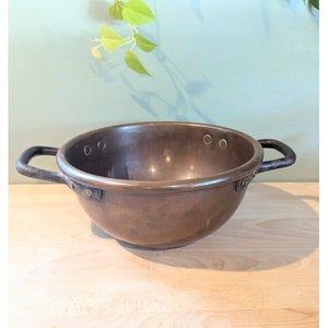 1800s Antique Handmade 13 in Copper Pot Candy Kettle Confectioners Iron Handle Candy Maker Gift for Collector Kitchen Decoration Home Decor