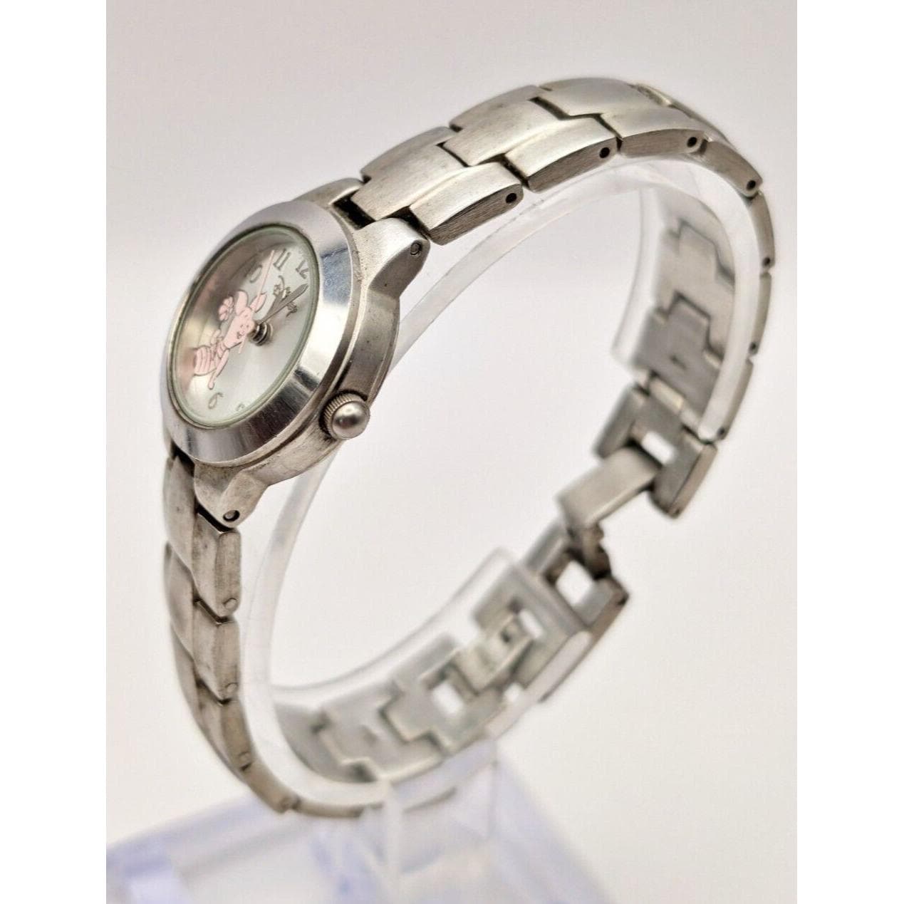Vintage Disney Piglet Womens Watch Silver Tone Winnie Keeps 