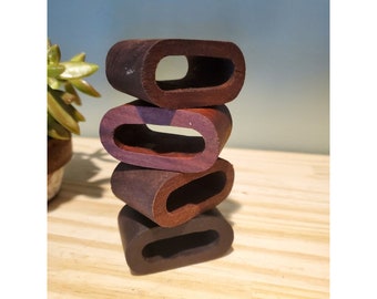 4 Vintage Scandi Style Danish Wood Napkin Holder Rings Christmas Table Decor Gift for Her Oval Serveware Serving