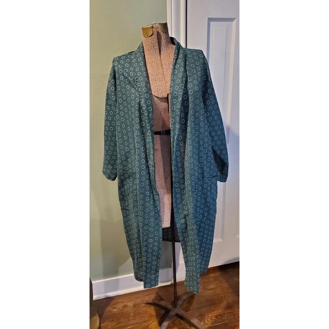 Vintage Le Robe Funky Green Retro 1970s Pattern House Robe One Size ...