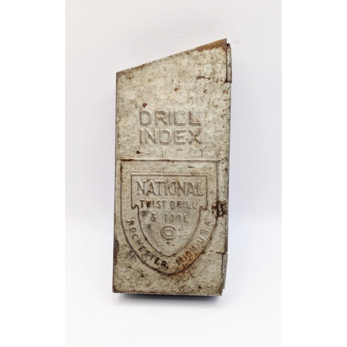 Vintage National Twist Drill & Tool Drill Index 1/16-1/4 Rochester MI USA Gift for Collector Father Woodworker Drilling Holes Collectible