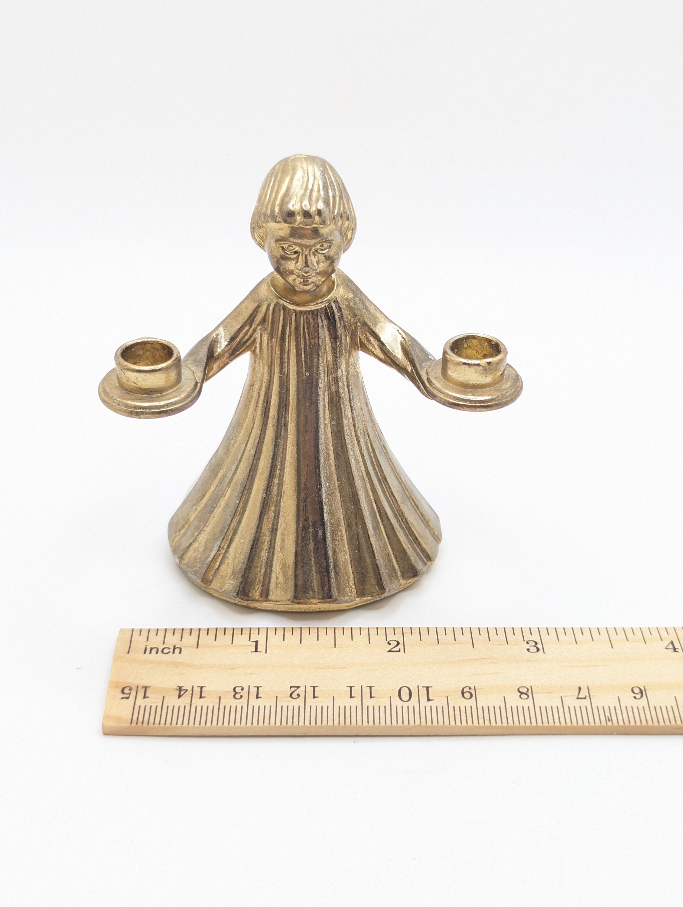 イタリア製　置物 Vintage Brass Italy Candlestick Holder Gold Tone Small Mini