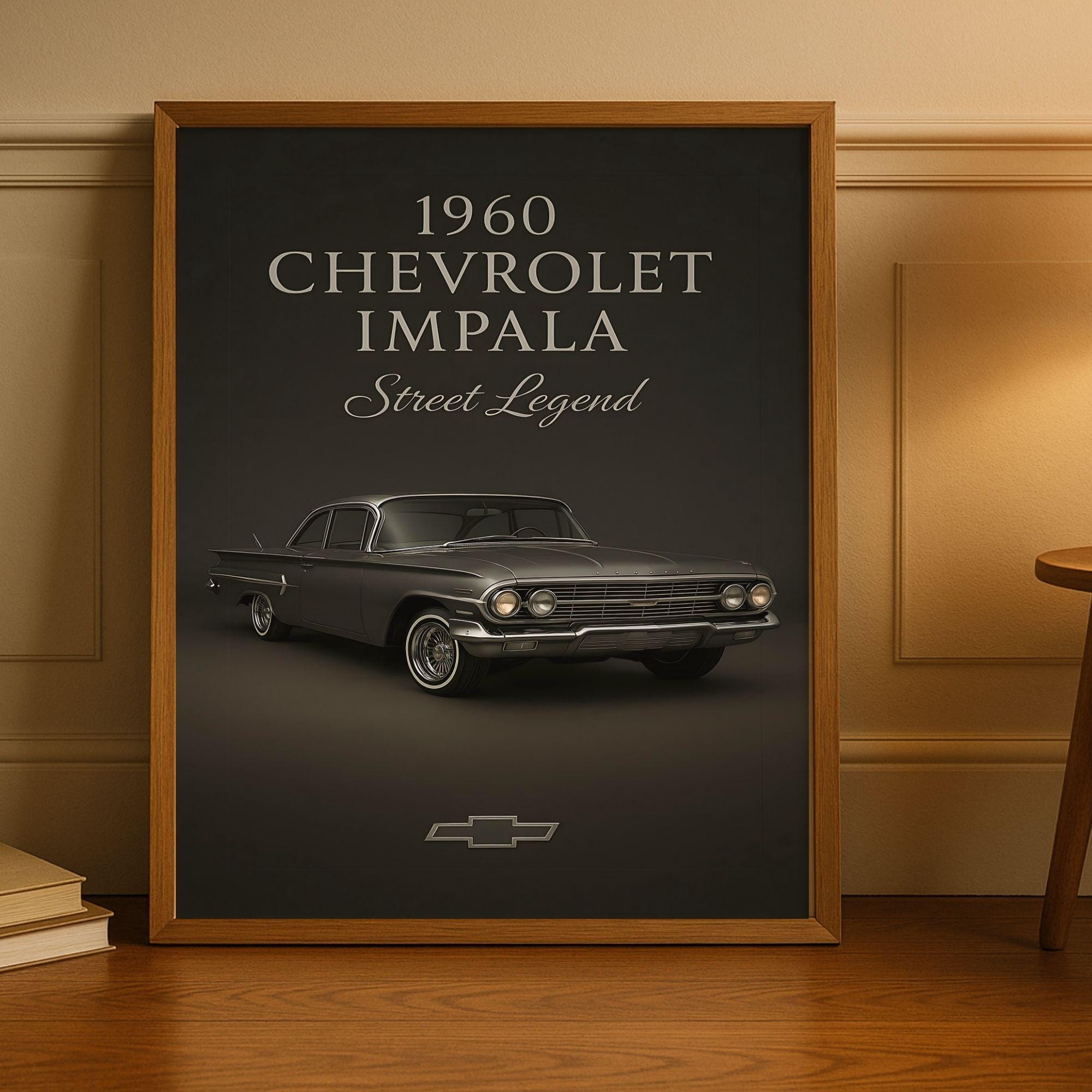 1960 Chevy Impala Lowrider Poster: Retro Car Art (digital Download