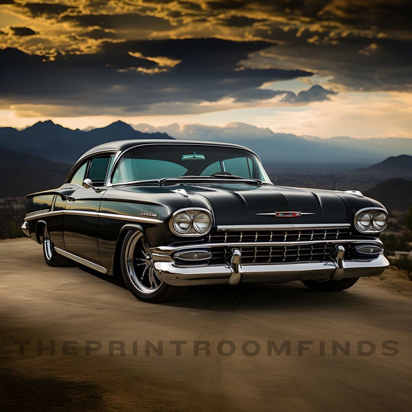 57 Chevy Bel Air | Geschenk für Auto Kerl | 24x36 Poster Download | Auto Druck Digital Download | Lowrider | Auto Enthusiast Geschenke | Autokunst