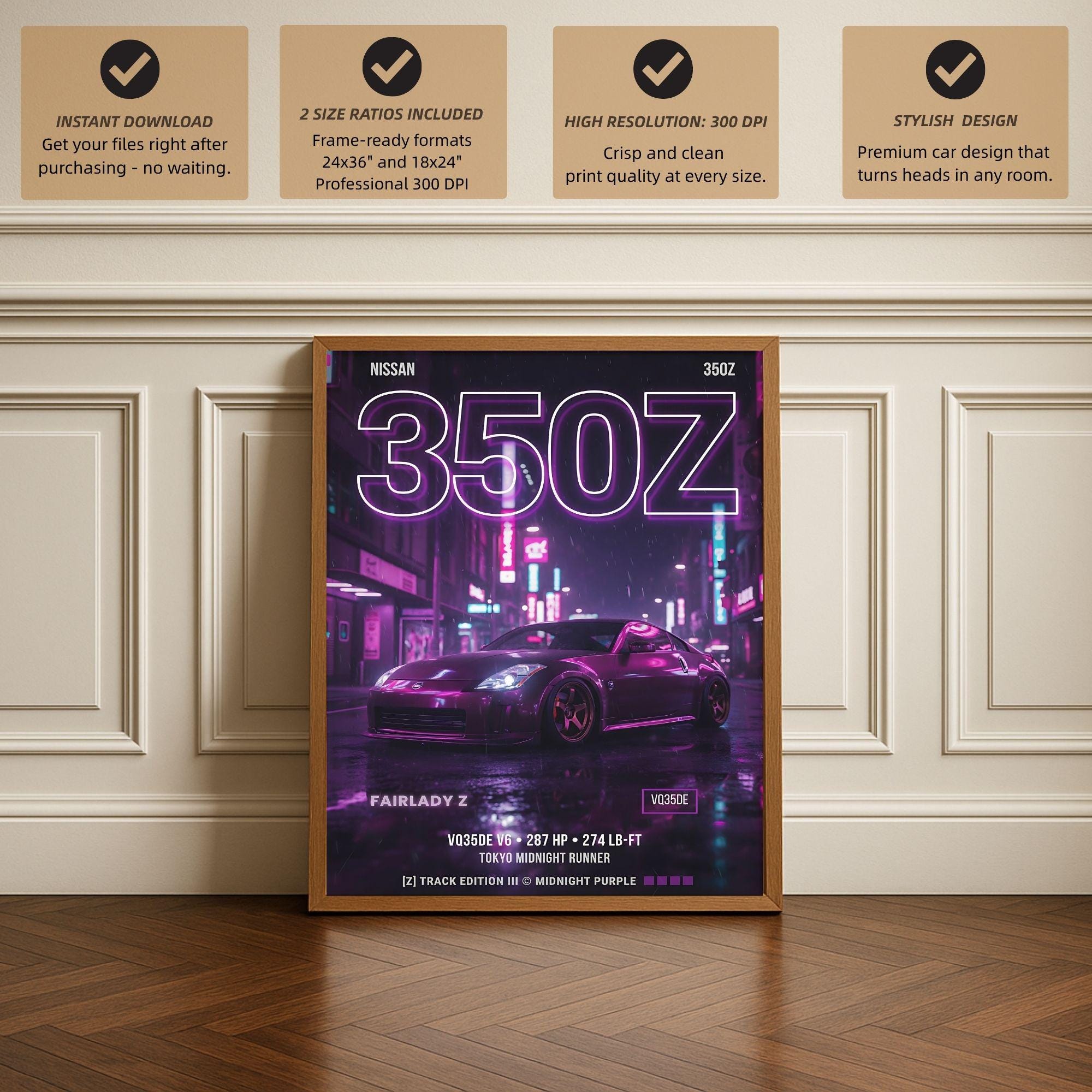 350Z Nissan Fairlady Z Poster | JDM Wall Art | Nissan Z Gift