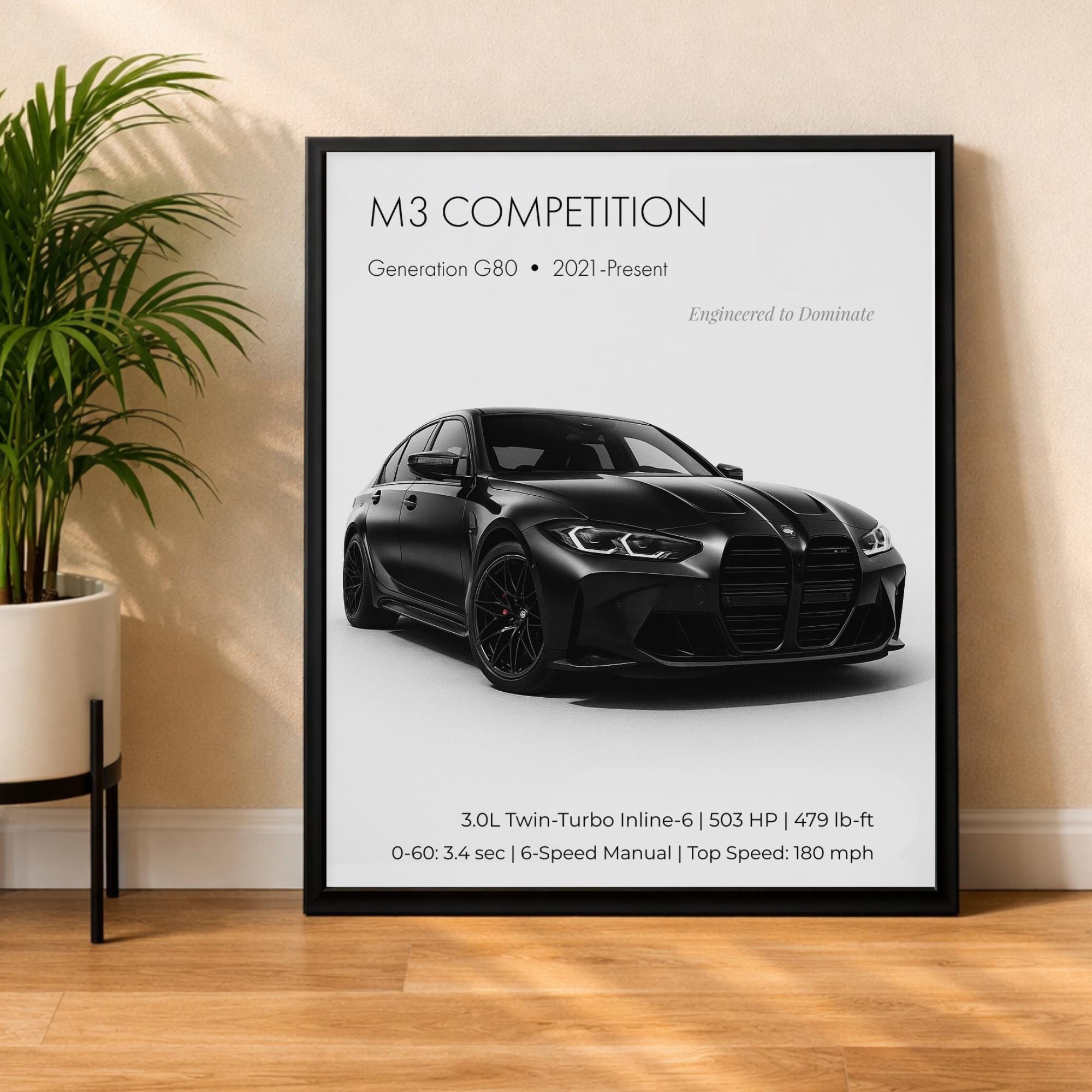 BMW M3ポスター | G80コンペティションウォールアート | メカニックへ 