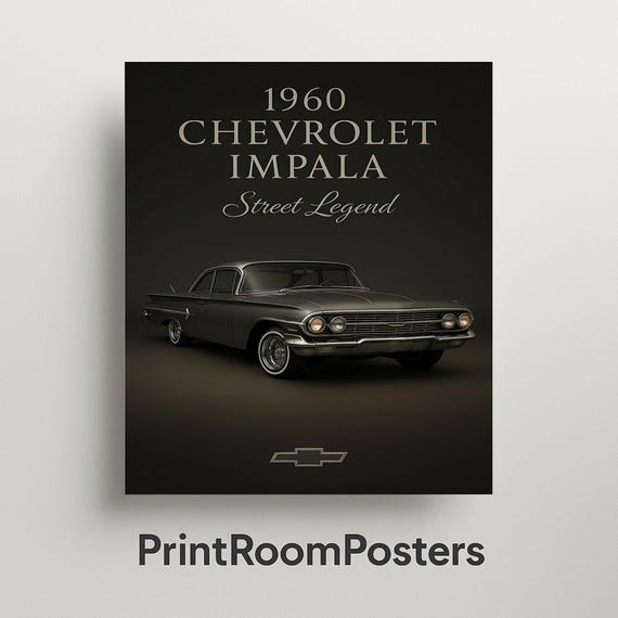 1960 Chevy Impala Lowrider Poster: Retro Car Art (digital Download