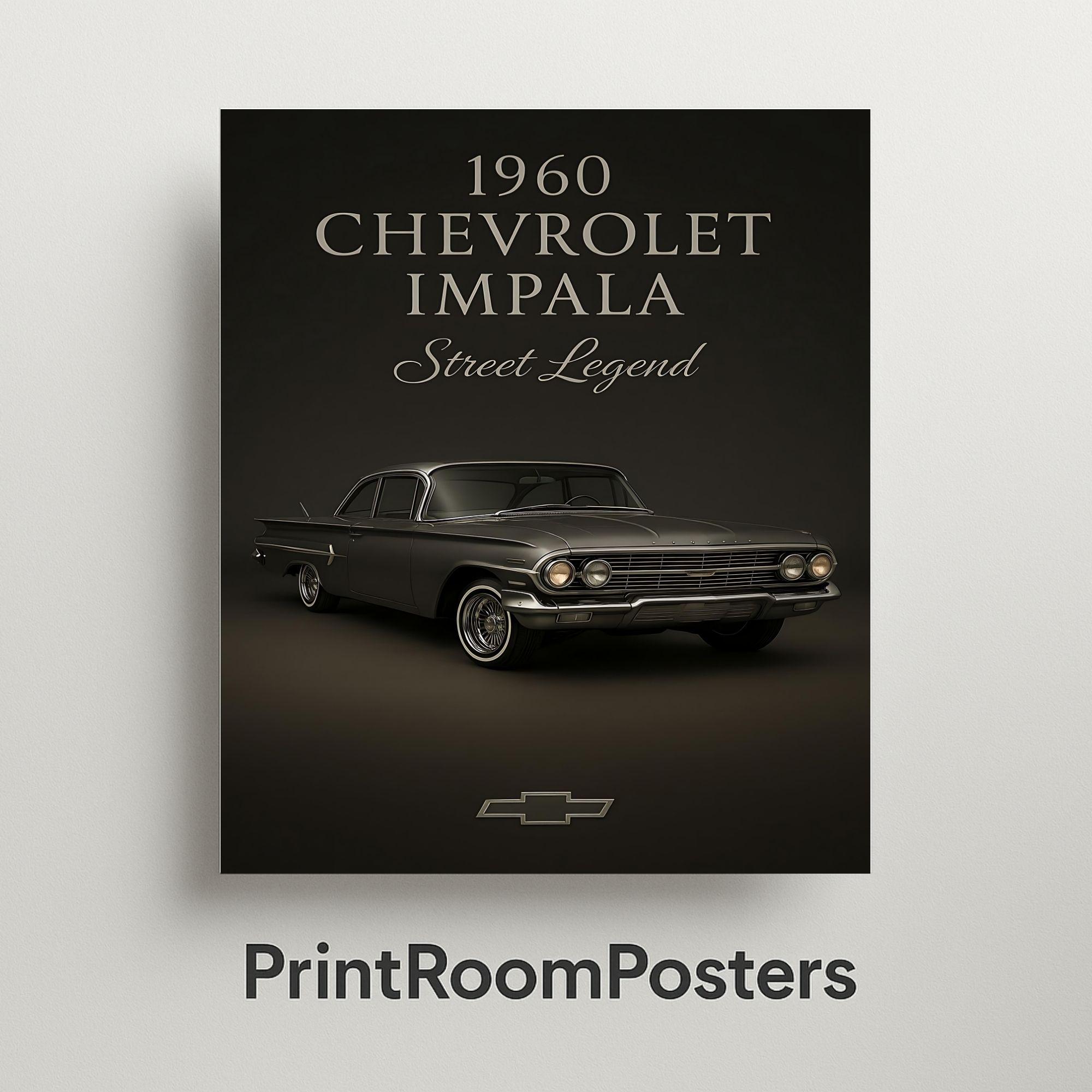 1960 Chevy Impala Lowrider Poster: Retro Car Art (digital Download