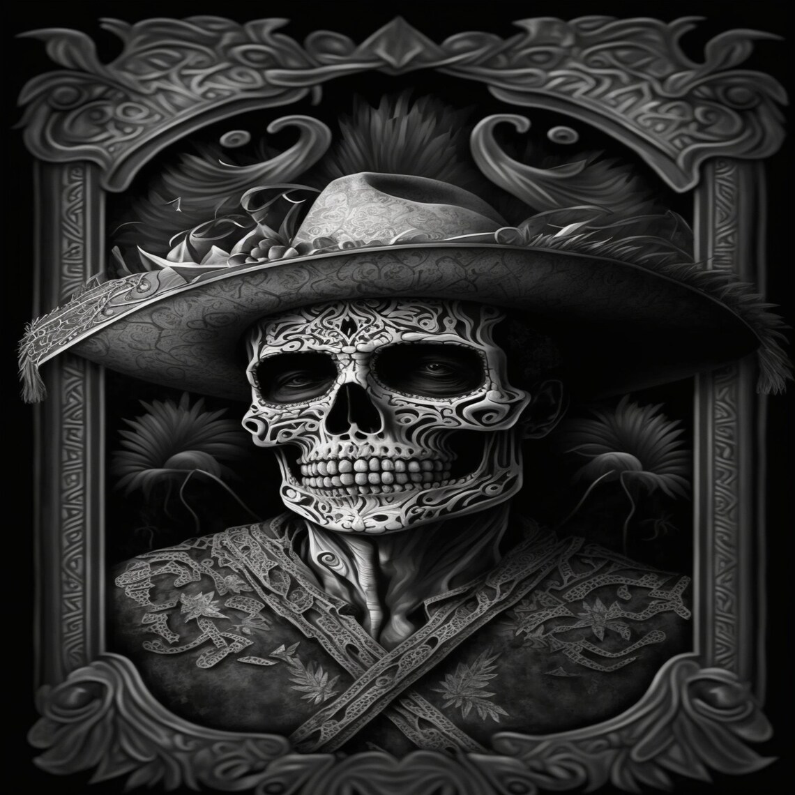 Classic Chicano Style Vintage Day of the Dead Art Print Etsy