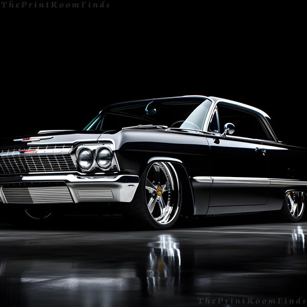 Vintage Vibes: Retro 1964 Chevrolet Impala Lowrider Car Wall Art Digital Download | Lowrider | Chevy | Old School |  Digital Top Sellers