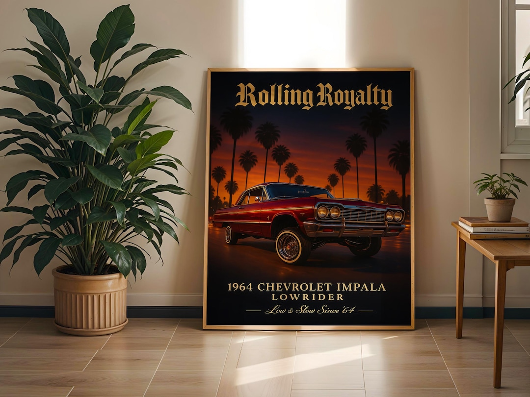 Lowrider Art Print | 1964 Chevy Impala Poster | Chicano Wall Art