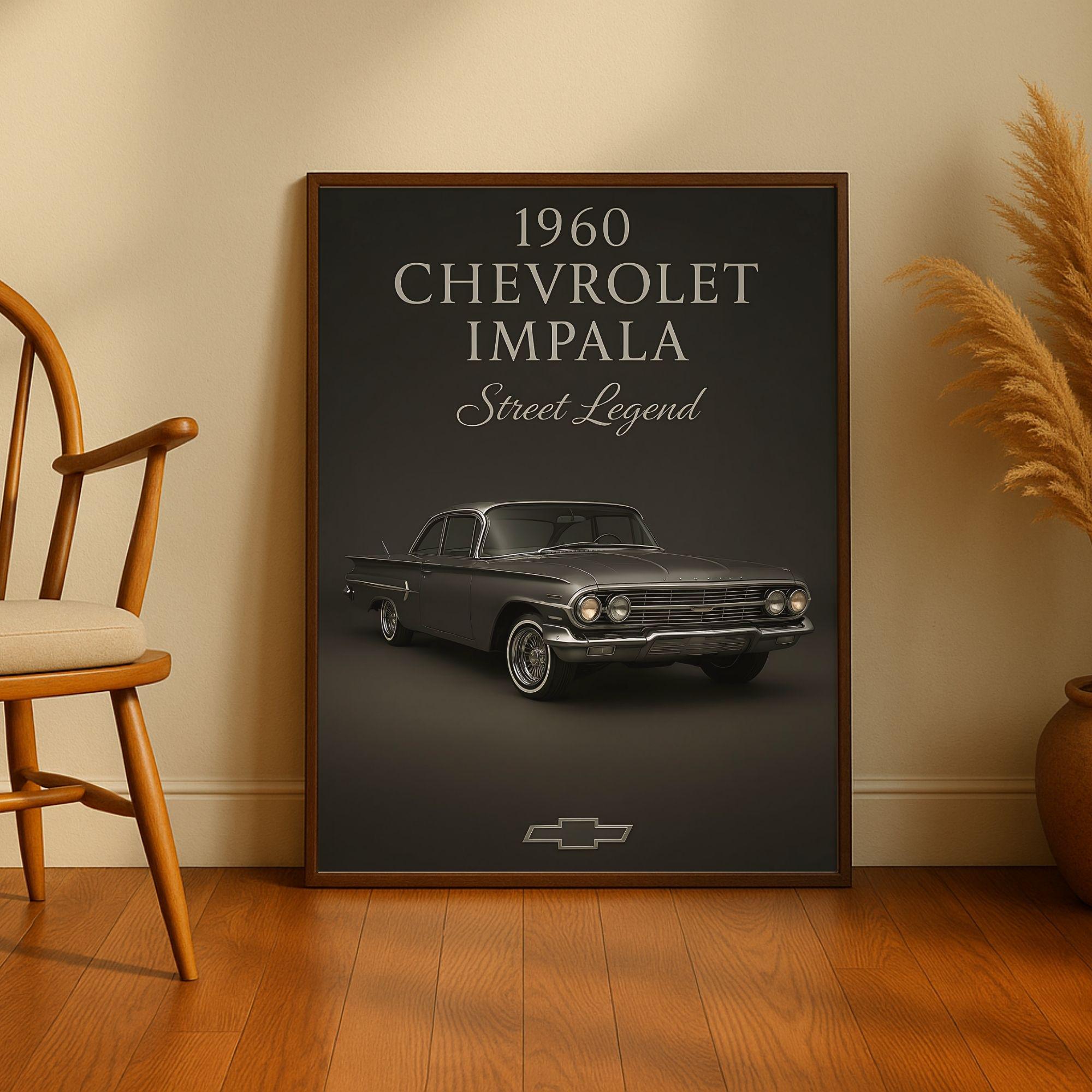 1960 Chevy Impala Lowrider Poster: Retro Car Art (digital Download