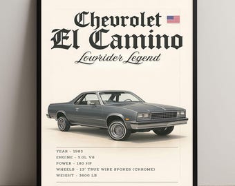 レア希少美品El Camino ‎– El Camino 2 日本語帯 Chevrolet El Camino Digital Print, 1983 Lowrider Legend Poster