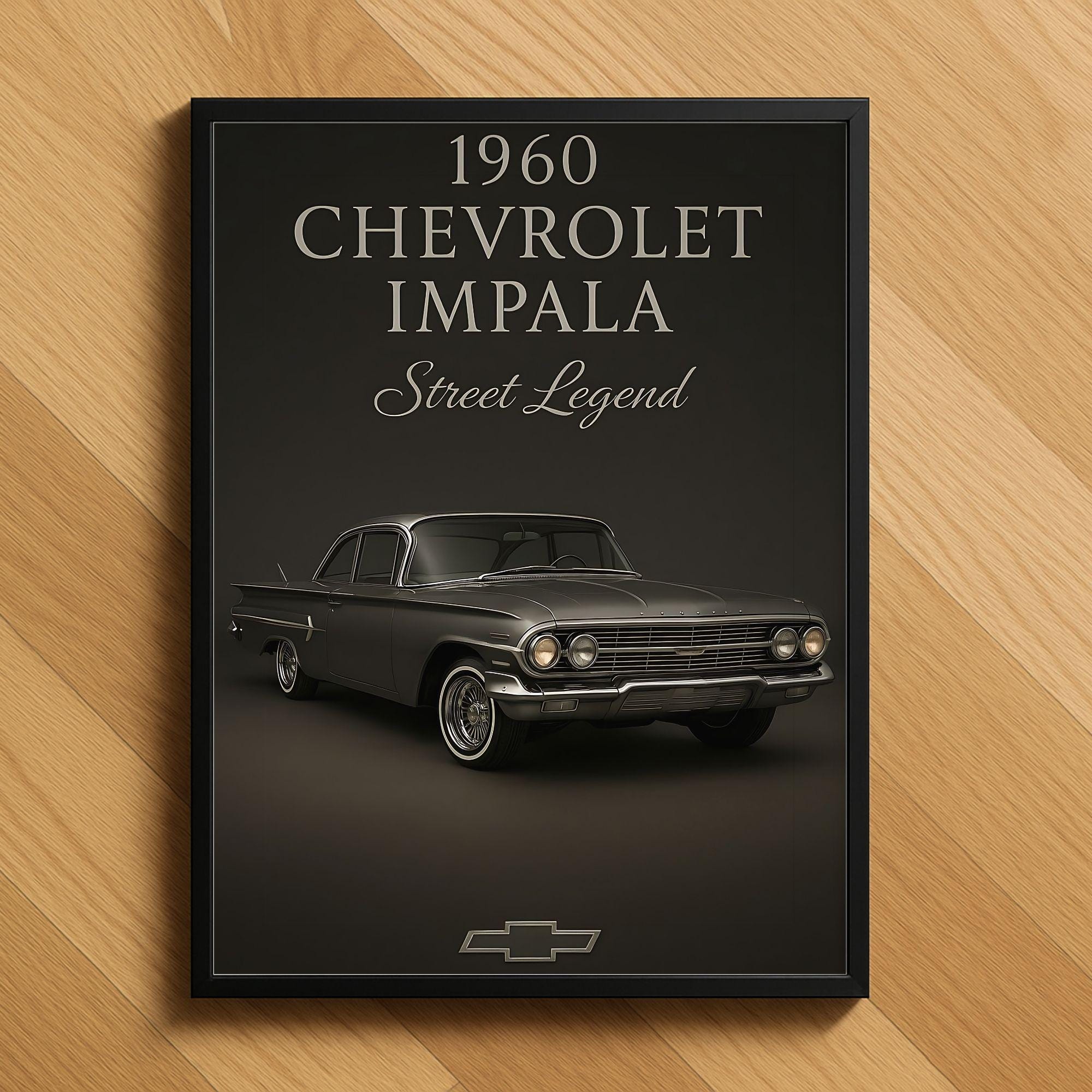 1960 Chevy Impala Lowrider Poster: Retro Car Art (digital Download