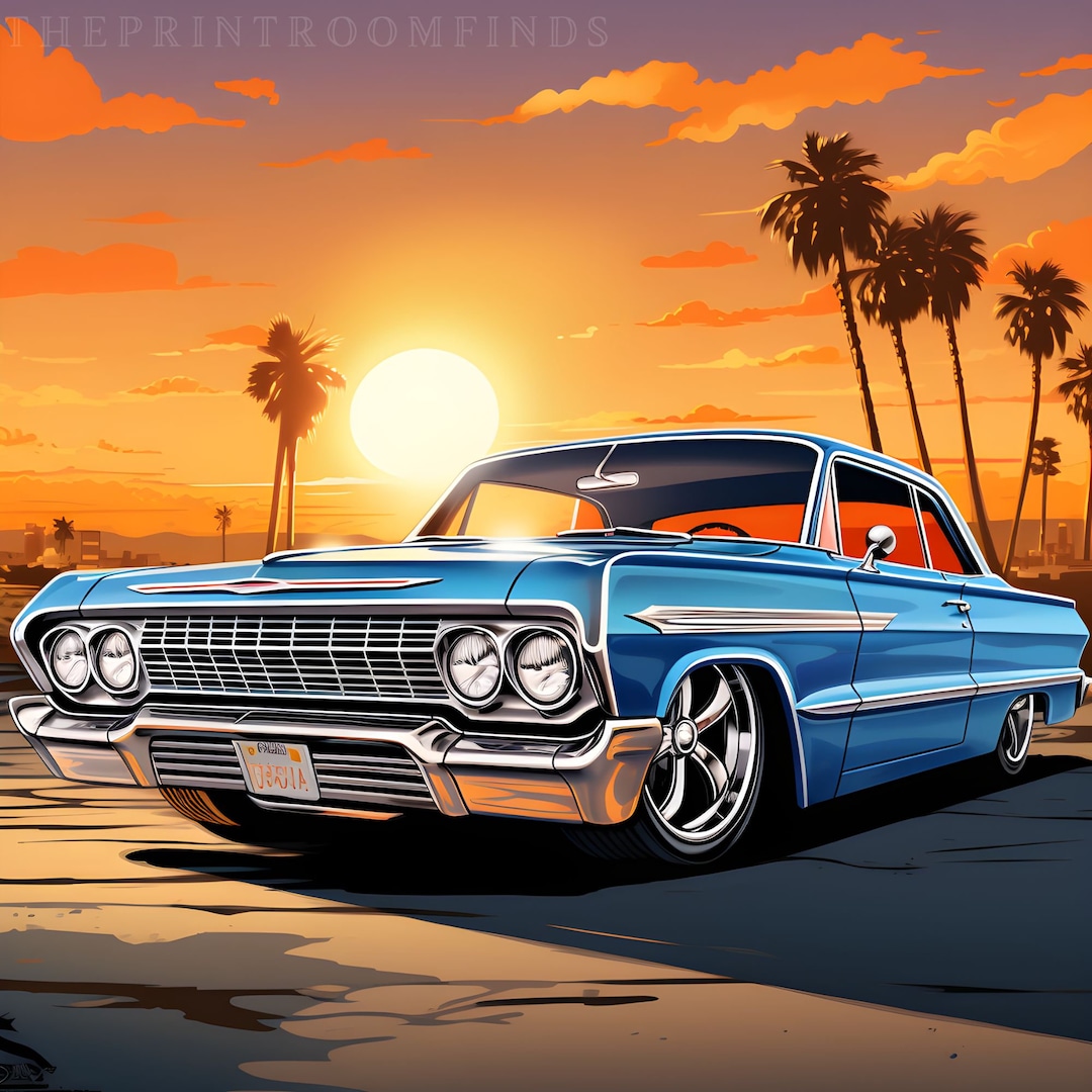 1963 1964 Chevrolet Impala Lowrider Car Wall Art | Poster