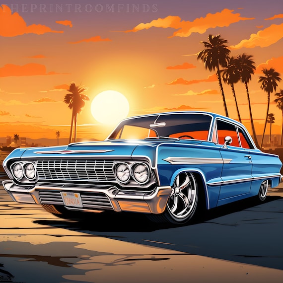 1963 1964 Chevrolet Impala Lowrider Car Wall Art | Poster