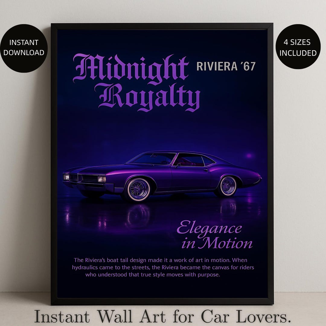Buick Riviera '67 Art Print: Vintage Automotive Poster (digital ...