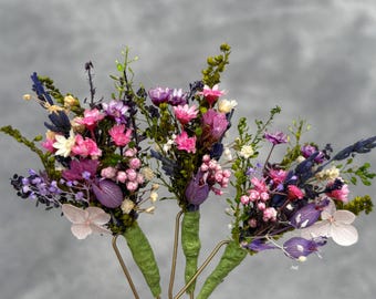 Wild flower hairpins Wedding hair accessories Boho Dried flower hairpins, Lavender hairpins, Romantic Wedding, Summer dried flower hairpins